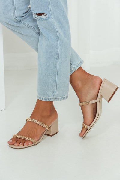 THERAPY Goldie Chained Mules Bone | Hello Molly USA