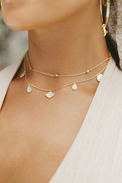 WANDERLUST + CO Galaxy Charms Necklace Gold