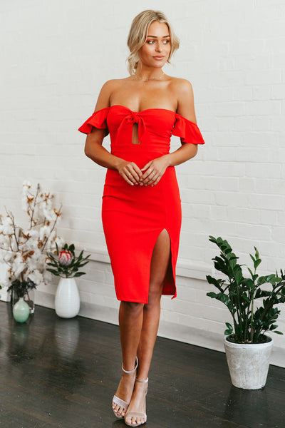 Up To Speed Midi Dress Red