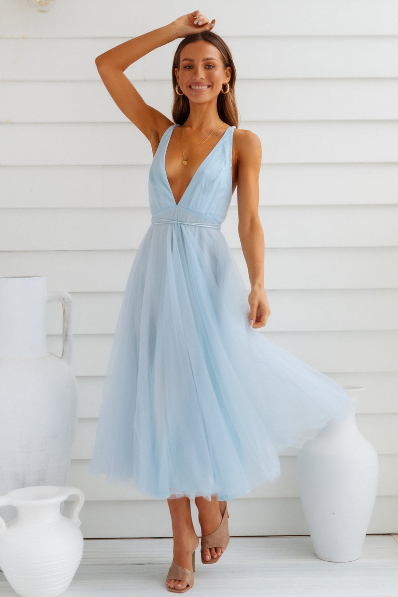 Summer Cinderella Midi Dress Blue | Hello Molly