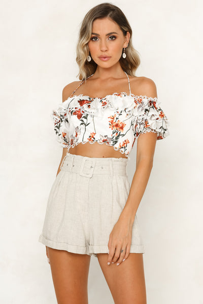 All I Want To Do Crop Top White