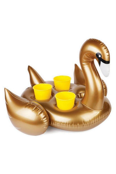 SUNNYLIFE Inflatable Drink Holder Gold Swan | Hello Molly USA