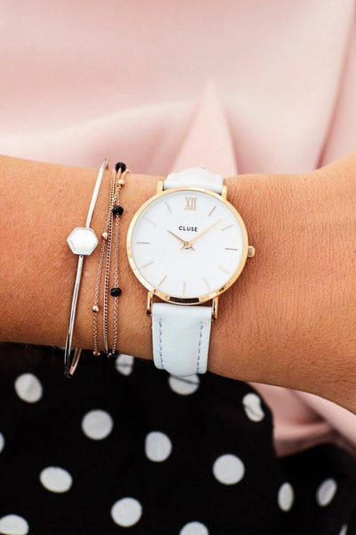 CLUSE Minuit Watch Rose Gold White | Hello Molly USA