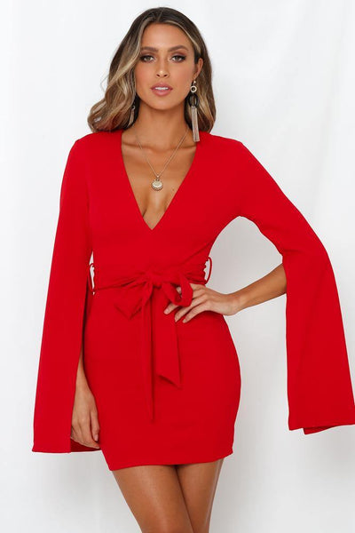 Late Night Conversations Dress Red | Hello Molly USA