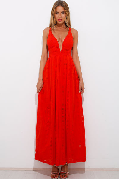 The Soul Serene Maxi Dress Red