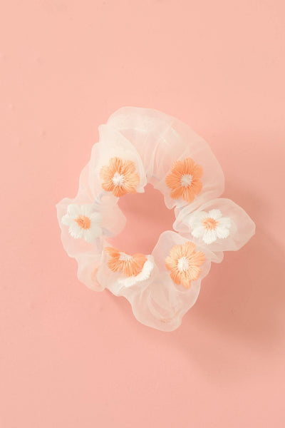 Carnations Scrunchie Peach | Hello Molly USA