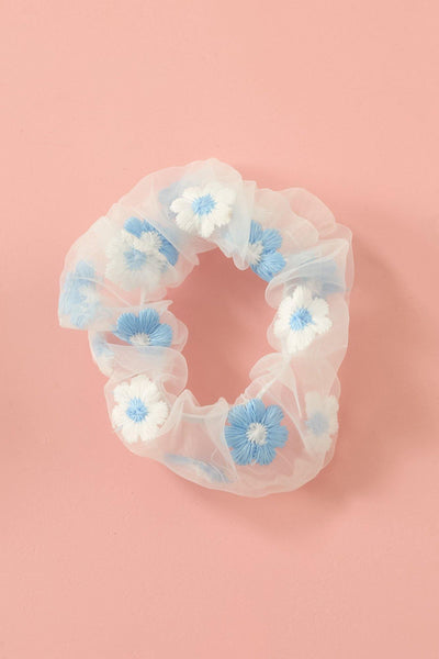 Carnations Scrunchie Blue | Hello Molly USA