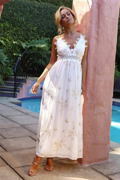 A Thing Or Two Maxi Dress White | Hello Molly USA
