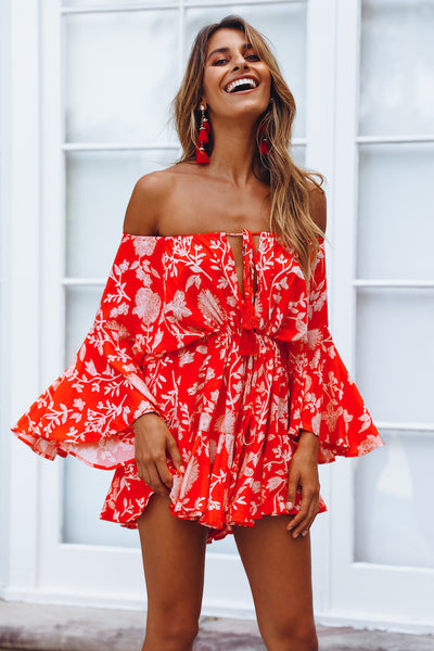 Made In The Aftermath Romper Red