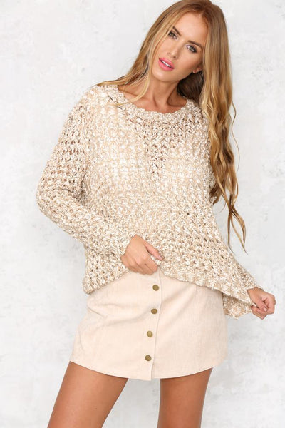 Cosy Up Sweater Beige | Hello Molly USA