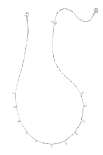KENDRA SCOTT Willa Silver Pearl Strand Necklace Silver White Pearl