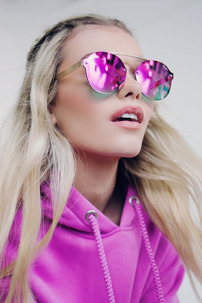 QUAY Camden Heights Sunglasses Gold Pink | Hello Molly USA