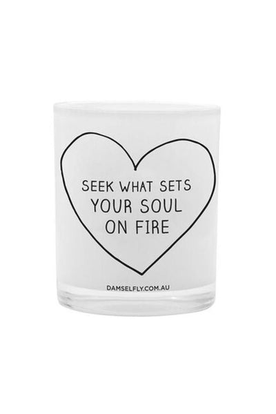 DAMSELFLY COLLECTIVE Seek What Sets Your Soul On Fire Candle | Hello Molly USA