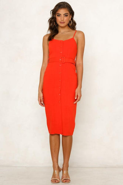 Caught Your Ego Midi Dress Red | Hello Molly USA